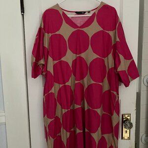 Women's Pink Polka Dot Shift Dress